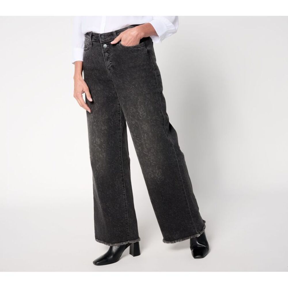 SUNNYLiFE Women's Pants Sz 0 Teresa Wide-Leg SolidNovelty Jeans Gray